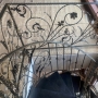 Wrought iron railing.