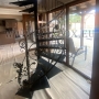 Wrought iron railing.
